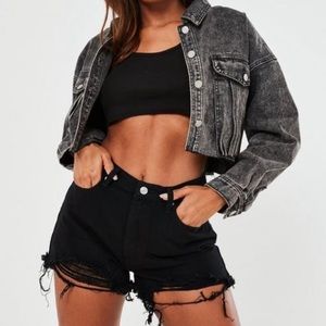 Extreme Ripped Hem High Waist Denim Shorts NWT